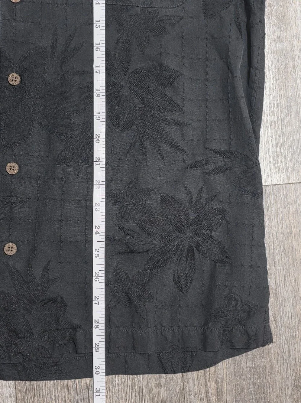 Tommy Bahama Men's 100% Silk Floral AO Embrodery SS Button-down Shirt Sz Lg READ